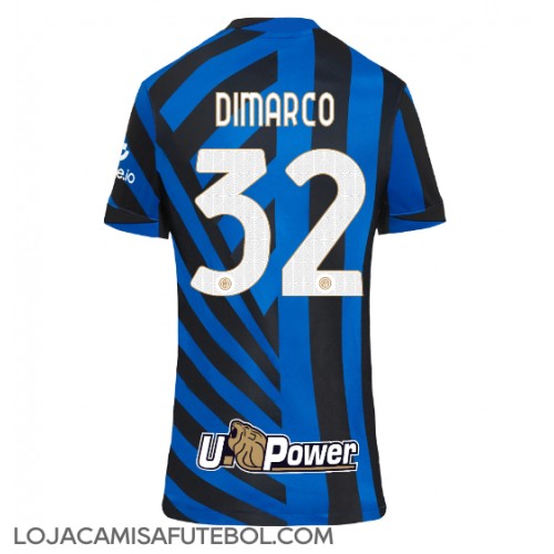 Camisa de Futebol Inter Milan Federico Dimarco #32 Equipamento Principal Mulheres 2024-25 Manga Curta